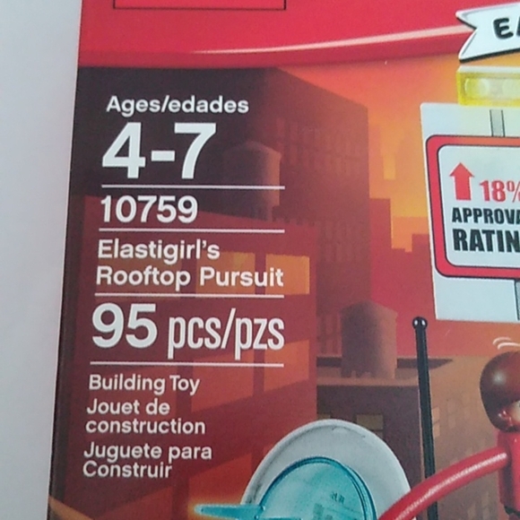 Lego Junior's 10759 The Incredibles Elastigirl's Rooftop Pursuit Retired - Picture 5 of 11